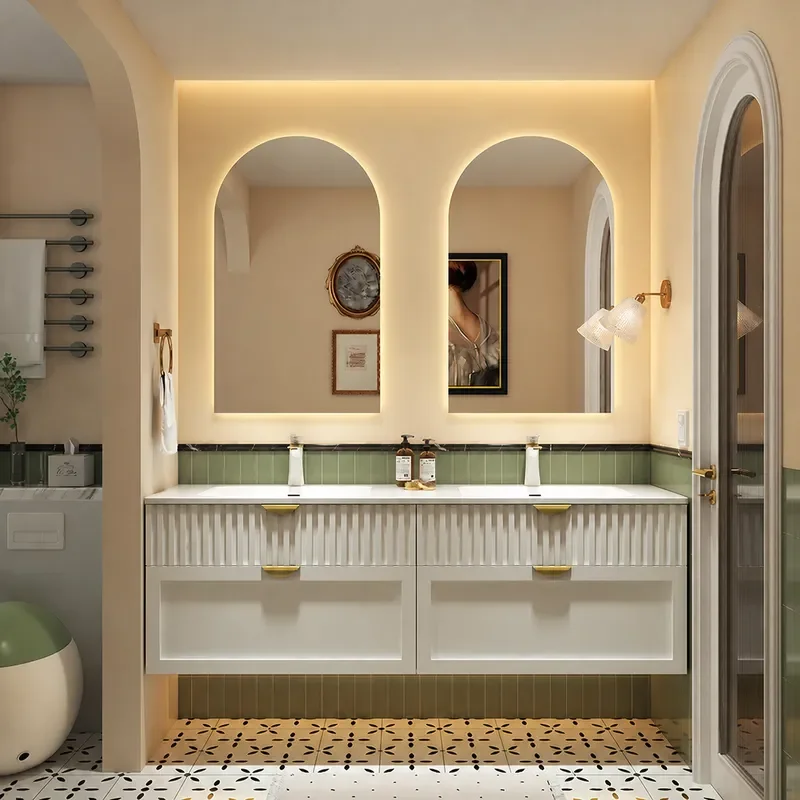 Home Bathroom Vanity Combo - Тумба для ванной в кремовом стиле