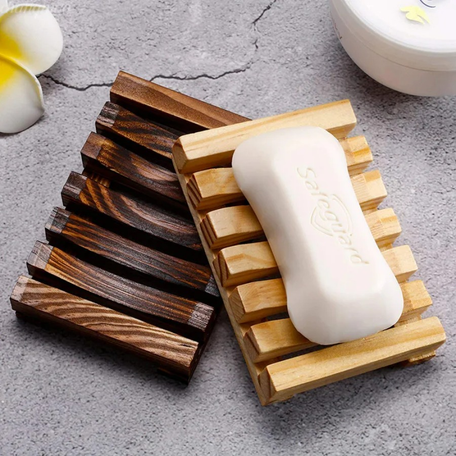 Home Essentials Bathroom Storage - Натуральная бамбуковая подставка для мыла, деревянная