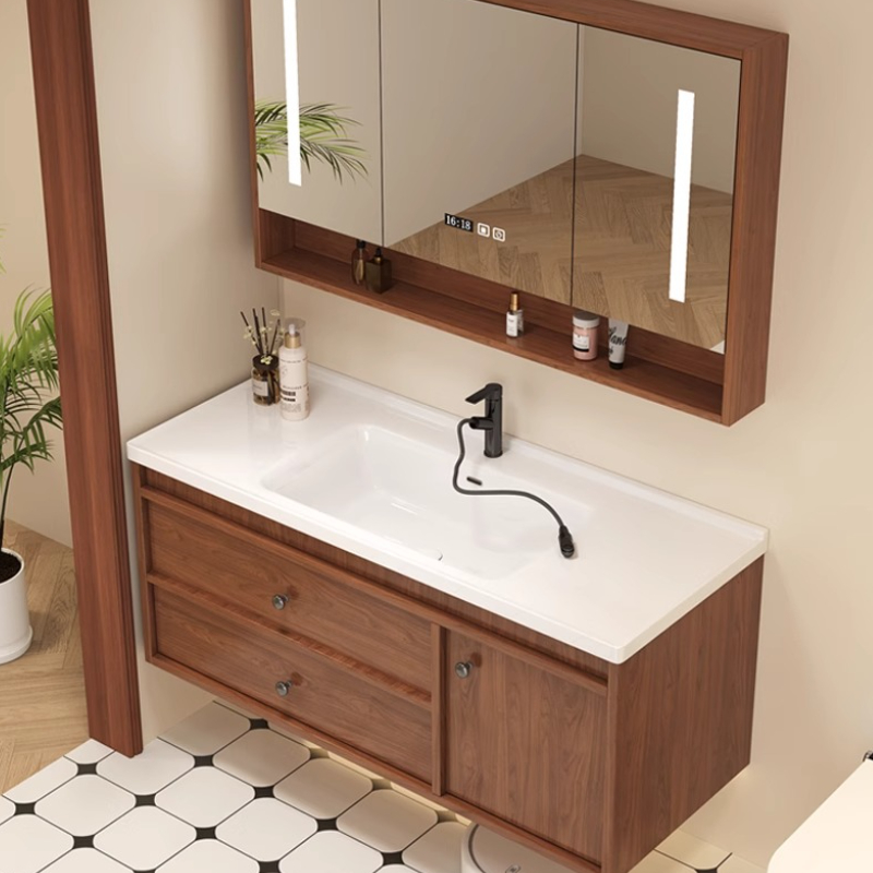 Белый напольный шкаф для ванно – обзор и цена Home Bathroom Vanity Combo