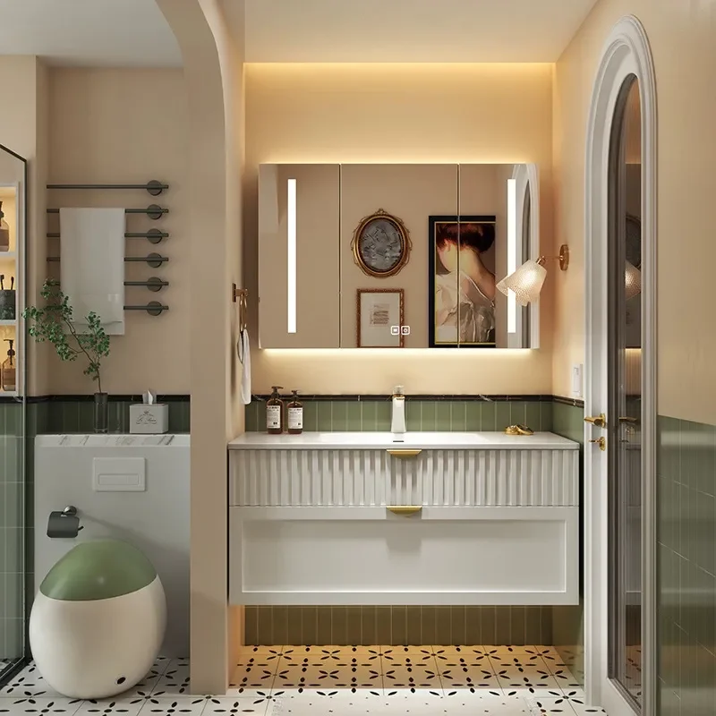 Тумба для ванной в кремовом ст – обзор и цена Home Bathroom Vanity Combo
