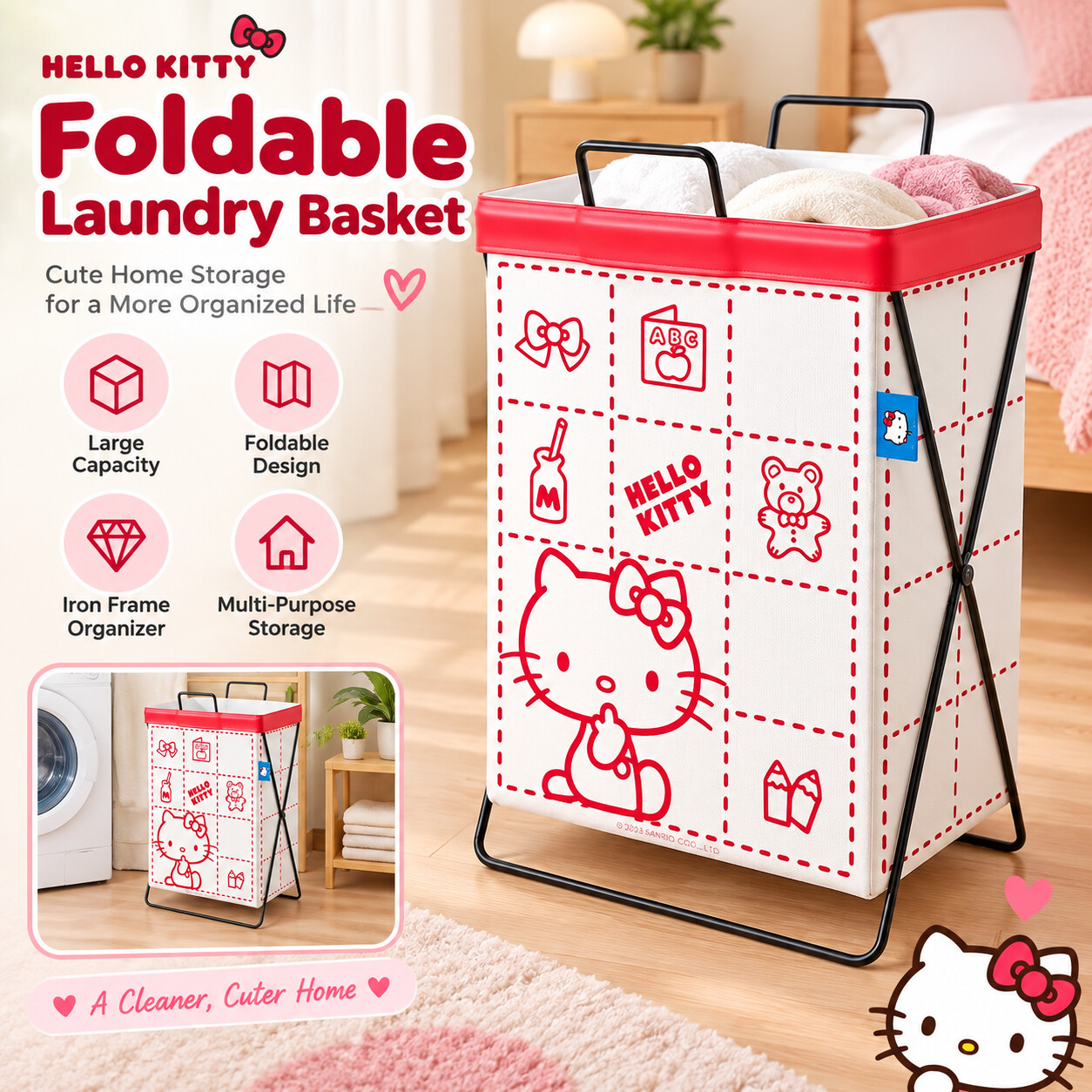 Корзина для белья Cinnamoroll  – обзор и цена Home Edit Bathroom Storage